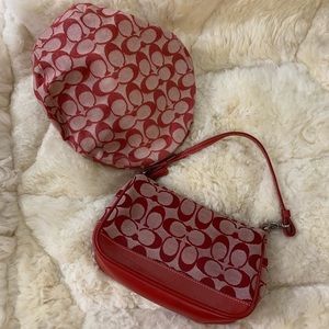Coach Red hat and purse set
